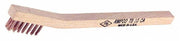Ampco TB-10 6" L Nonsparking Scratch Brush: Curved Handle, Bronze, Wood, 1 7/8 in Brush Lg, 7 7/8 in Handle Lg