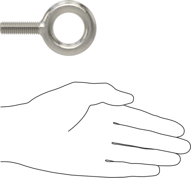 McMaster 33045T73 304 Stainless Steel Eyebolt, without Shoulder, for Lifting, 1/2"-13 × 1-1/2" Long Thread, 2,100 lb Vertical