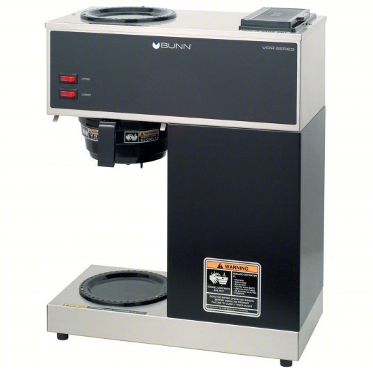 Bunn VPR Coffee Brewer 64 fl oz Max Brewing Capacity, 2 Warmers, 3.9 gph Brewing Rate, 120V AC