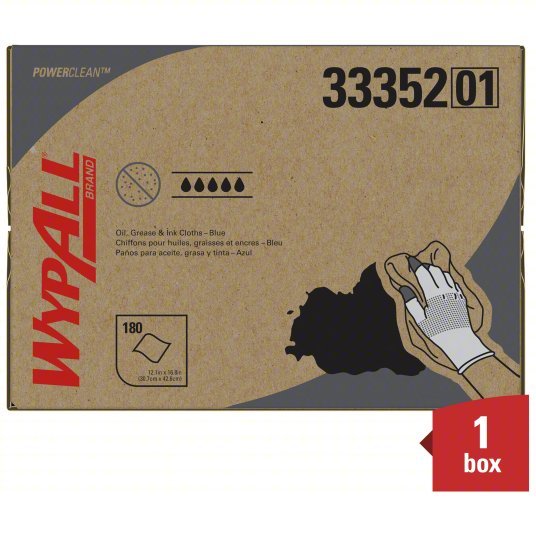 Kimberly Clark 33352 Dry Wipe Dispenser Box, WYPALL®, 180 Sheets, Meltblown, Blue