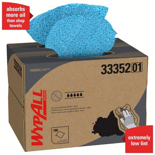 Kimberly Clark 33352 Dry Wipe Dispenser Box, WYPALL®, 180 Sheets, Meltblown, Blue