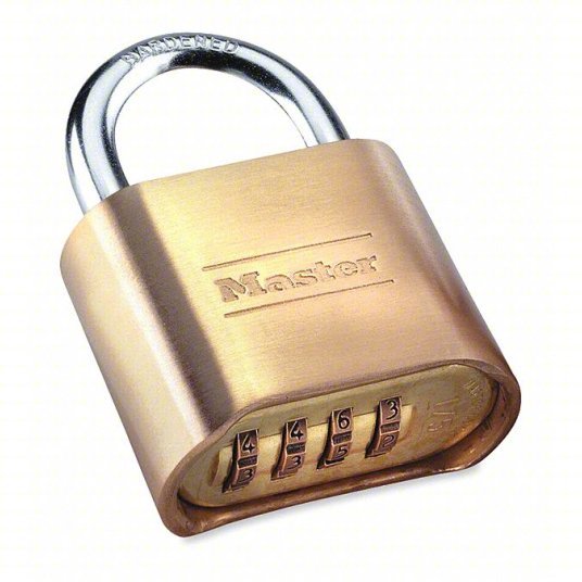 Master Lock 175D Resettable Combination Padlock, 2" Wide, Brass