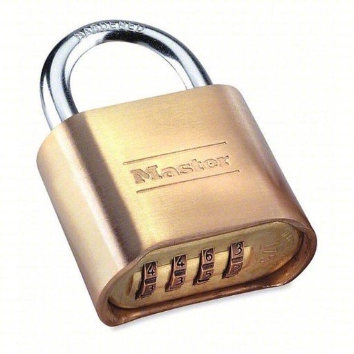 Master Lock 175D Resettable Combination Padlock, 2" Wide, Brass
