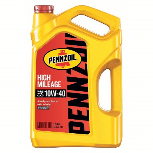Pennzoil 550045217 Engine Oil Synthetic Blend, Gasoline Engines, 5 qt Size, Bottle, 10W-40, High Mileage