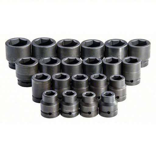Proto J76122 Impact Socket Set 1 in Drive Size, 21 Pieces, 3/4 in to 2 in Socket Size Range, (21) 6-Point