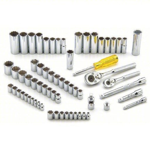 Proto J47165 Socket Wrench Set 1/4 in_3/8 in Drive Size, 65 Pieces, (30) 6-Point/(9) 12-Point, Chrome