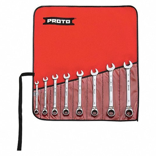 Proto JSCVMT-8S Combination Wrench Set Alloy Steel, Chrome, 8 Tools, 8 mm to 18 mm Range of Head Sizes