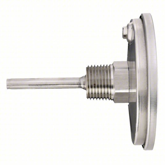 Ashcroft 30EI60R Dial Thermometer Back, 0° to 250°F/-20° to 120°C, 1/2 in NPT, 2.5 in Stem Lg, 3 in Dial Dia