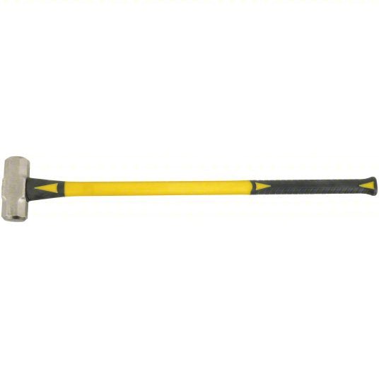 Ability One 5120-00-900-6098 Standard Sledge Hammer Steel, Fiberglass Handle, 12 lb Head Wt, 2 5/8 in Dia, 36 in Overall Lg