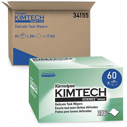 Kimberly-Clark 34155 Dry Wipe Dispenser Box, Kimtech Science Kimwipes 286 Sheets, 60 PK