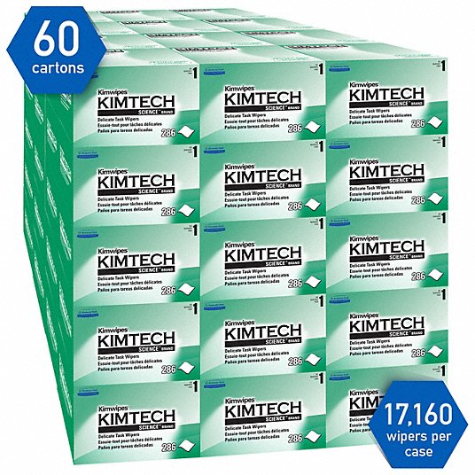 Kimberly-Clark 34155 Dry Wipe Dispenser Box, Kimtech Science Kimwipes 286 Sheets, 60 PK
