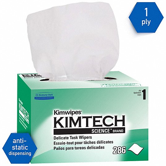 Kimberly-Clark 34155 Dry Wipe Dispenser Box, Kimtech Science Kimwipes 286 Sheets, 60 PK
