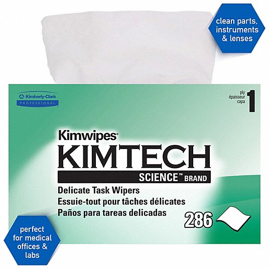 Kimberly-Clark 34155 Dry Wipe Dispenser Box, Kimtech Science Kimwipes 286 Sheets, 60 PK