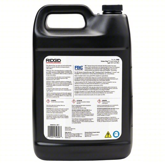 Ridgid 32808 Pipe Thread Cutting Oil: Endura-Clear, 1 gal, Jug