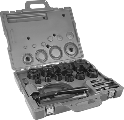 McMaster 34685A68 Stud-Driven Hole Punch 10 Punch Set with High Power Straight Hydraulic Driver