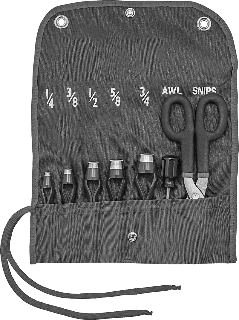 McMaster 3491A11 Hammer-Driven Hole Punch Set, 5 Punches