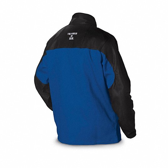 Miller Electric 231083 Combo Weld Jkt, Royal/Blk, Ctn/Leather, XL