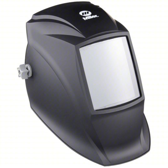 Miller 238497 Welding Helmet Passive, 0 Arc Sensors, Black, W10, 4 in x 4 in, Ratchet, Nylon