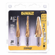 Dewalt DWA1790IR Step Drill Bit Set 31 Hole Sizes, 1/8 in to 7/8 in, 1/4 in Shank Hex Size, Hex Shank - Redwood.KV34D734