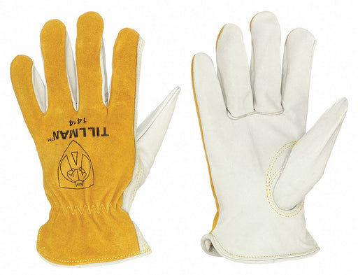 Tillman 1414S Leather Drivers Gloves, Top Grain/Split Cowhide, Unlined, Rolled Cuff, Keystone Thumb, S, 1 Pair