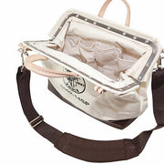 Klein 5102-14SP Tool Bag 14 in W x 6 in D x 12 in H, Brown, Canvas, 10 Pockets, 10 Inside Pockets