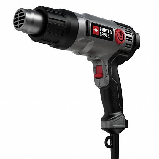 Porter Cable PC1500HG Heat Gun Pistol-Grip, 120V AC, 120°F to 1,150°F, 19 cfm Air Volume, 11.7 A Current