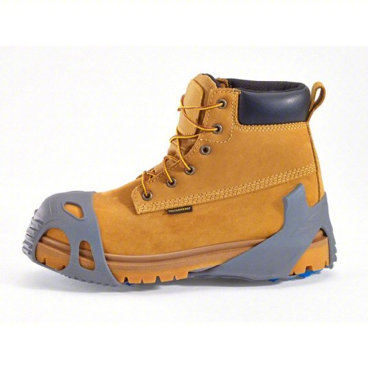 Winter Walking JD6625-XL Traction Device Ball/Heel Footwear Coverage, Rubber, Stud, 13 in L x 4-1/2 in W x 2 in H, Blue/Gray