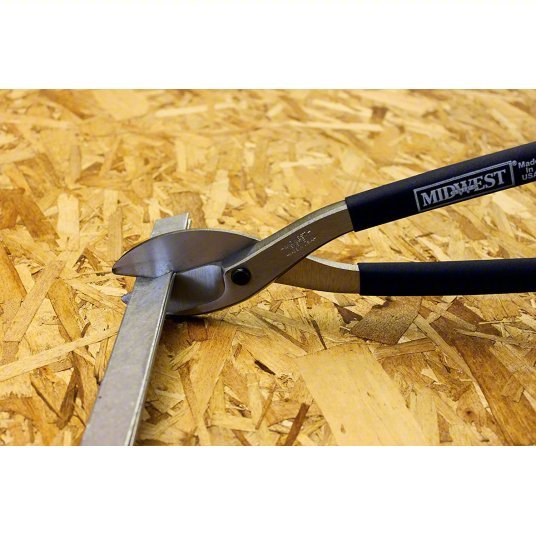 Midwest MWT-167B Tinners Snip Straight, 16 in Overall Lg, 2 1/2 in Cutting Lg, Steel, Plastic