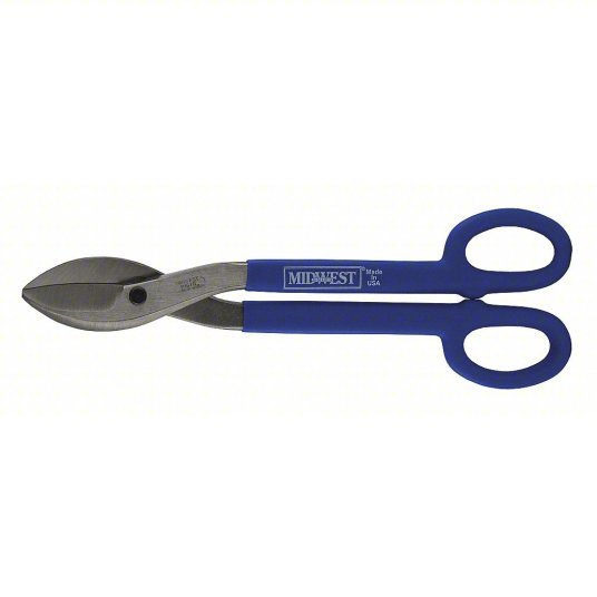 Midwest MWT-167B Tinners Snip Straight, 16 in Overall Lg, 2 1/2 in Cutting Lg, Steel, Plastic
