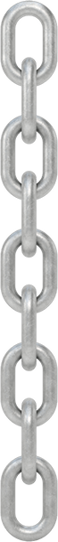 McMaster 3588T22 Heavy Duty Chain, Grade 43, Galvanized Steel, 1/4" Trade Size, 3 ft