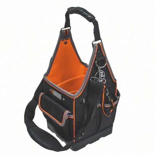 Klein 554158-14 Tool Tote Ballistic Nylon, Black, 11 Outside Pockets, 9 Inside Pockets