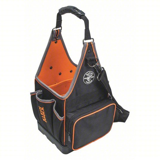 Klein 554158-14 Tool Tote Ballistic Nylon, Black, 11 Outside Pockets, 9 Inside Pockets