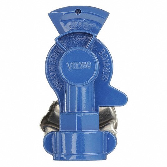 Velvac 035169 Gladhand 1/2 in Port Size, Aluminum, 90°, 1/2"-14 Thread Size, 120 psi Max. Working Pressure @ 70 F