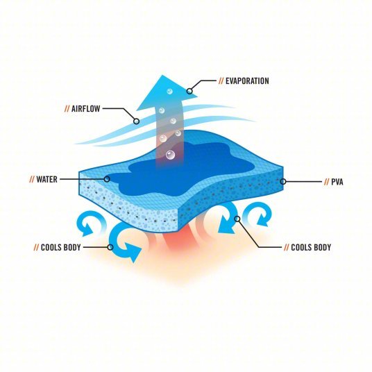 Ergodyne Chill-Its 6602 Evaporative Cooling Towel Blue, Universal, PVA, Evaporative-Cooling