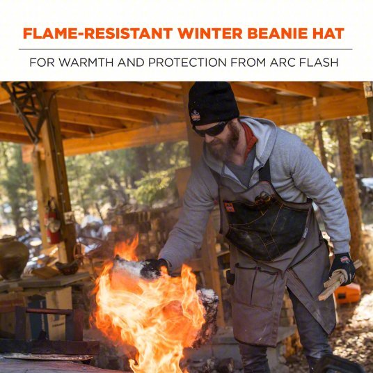 N-Ferno By Ergodyne 6820 Flame Resistant Knit Cap Cotton, Black