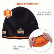 N-Ferno By Ergodyne 6820 Flame Resistant Knit Cap Cotton, Black