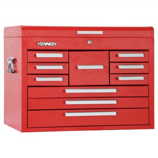 Kennedy 360R Top Chest 10 Drawers, Light Duty, 26 1/8 in Overall Wd, 12 1/8 in Overall Dp, Keyed