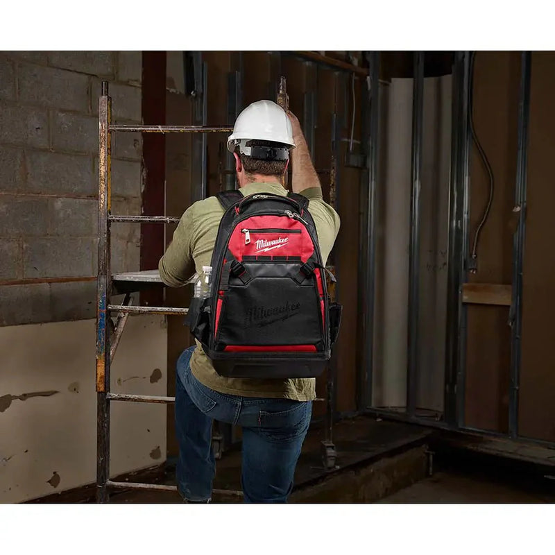 Milwaukee 48-22-8200 Tool Backpack 7 Outside Pockets, 28 Inside Pockets, 15 3/8 in Overall Wd, 9 in Overall Dp