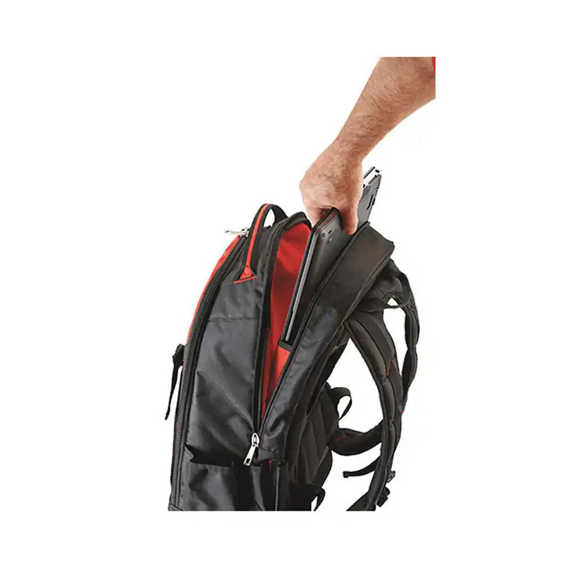 Milwaukee 48-22-8200 Tool Backpack 7 Outside Pockets, 28 Inside Pockets, 15 3/8 in Overall Wd, 9 in Overall Dp