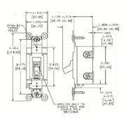 Hubbell HBL1224I Wall Switch Toggle Switch, 4-Way, Ivory, 20 A, Screw Terminals
