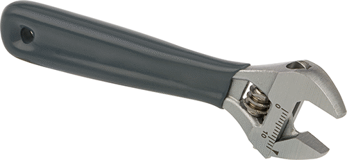 McMaster 3643N21 Cushion-Grip Adjustable Wrench Chrome Plated, 4" Overall Length, 1/2" Maximum Jaw Capacity