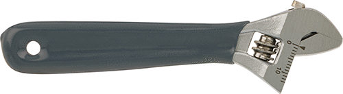 McMaster 3643N21 Cushion-Grip Adjustable Wrench Chrome Plated, 4" Overall Length, 1/2" Maximum Jaw Capacity