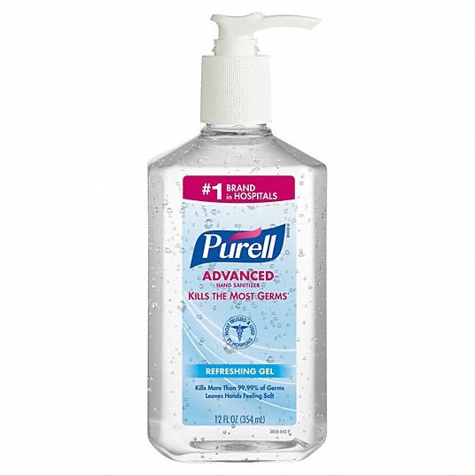 Purell 3659-12 Hand Sanitizer Gel, Pump Bottle, 12 oz, Citrus, Ethyl Alcohol, Moisturizing, 12 PK