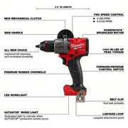 Milwaukee 2904-20 Cordless Hammer Drill 18V, Compact Premium, 1/2 in Chuck, Keyless, (1) Bare Tool