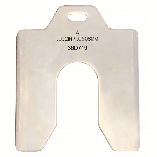 Redwood RW36D719 Slotted Shim Tabbed, A Trade Size, 2 in Shim Lg, 2 in Shim Wd, 0.002 in Thick, 5/8 in Slot Wd, 20