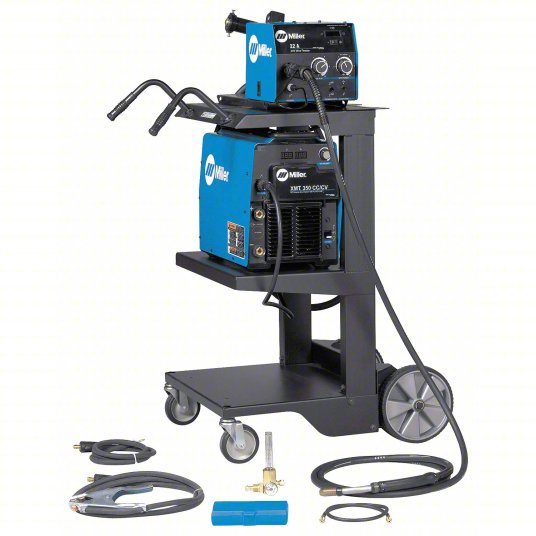 Miller 951314 Multiprocess Welder XMT 350 CC/CV, DC, MIG Pack w/S-74D Wire Feeder