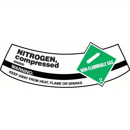 Accuform MCSLNIG Cylinder Label Nitrogen Compressed Vinyl, Adhesive Sign Mounting, 2 in x 5 1/4 in Nominal Sign Size, 0.004 in Thick