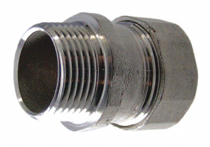 Calbrite S22000MC00 Compression Conduit Connector, 316 Stainless Steel, 2 in Trade Size, 2 1/8 in Overall Lg, Insulated