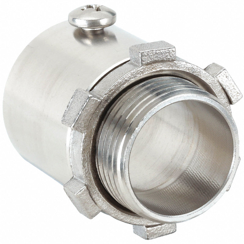 Calbrite S20700MCSS Set Screw Conduit Connector, 316 Stainless Steel, 3/4 in Trade Size, 1 3/4 in Overall Lg