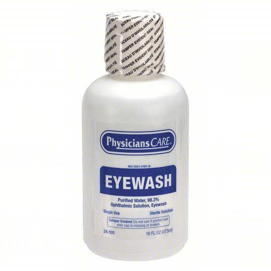 Physicianscare 24-101 Single Use Eyewash Bottle 1 No. of Bottles Included, 16 oz Size